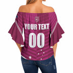 QLD Maroons Rugby Custom Off Shoulder Wrap Waist Top 2026 State of Origin