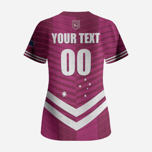 QLD Maroons Rugby Custom Scrub Top 2026 State of Origin