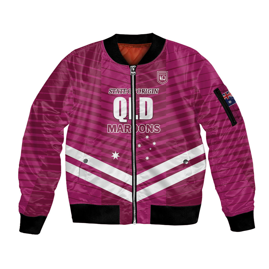 QLD Maroons Rugby Custom Sleeve Zip Bomber Jacket 2026 State of Origin