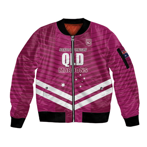 QLD Maroons Rugby Custom Sleeve Zip Bomber Jacket 2026 State of Origin