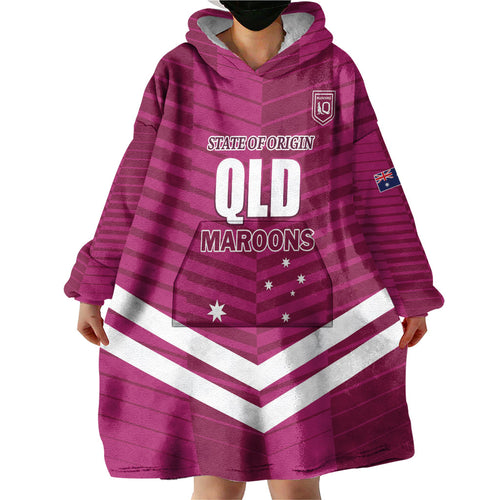 QLD Maroons Rugby Custom Wearable Blanket Hoodie 2026 State of Origin