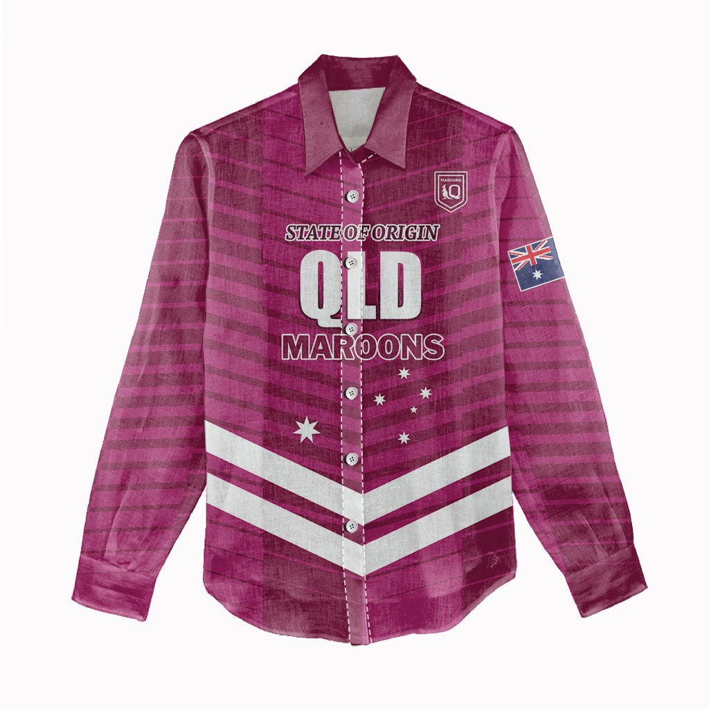 QLD Maroons Rugby Custom Women Casual Shirt 2026 State of Origin
