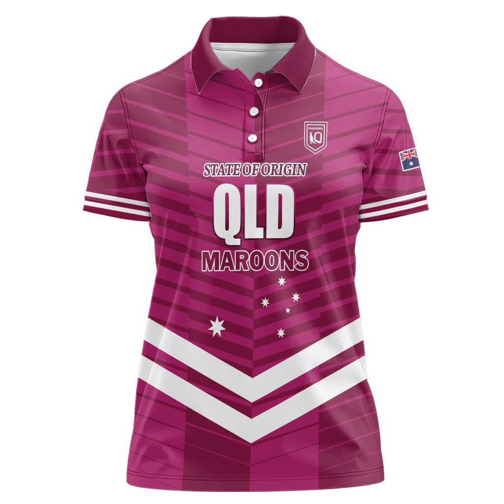 QLD Maroons Rugby Custom Women Polo Shirt 2026 State of Origin