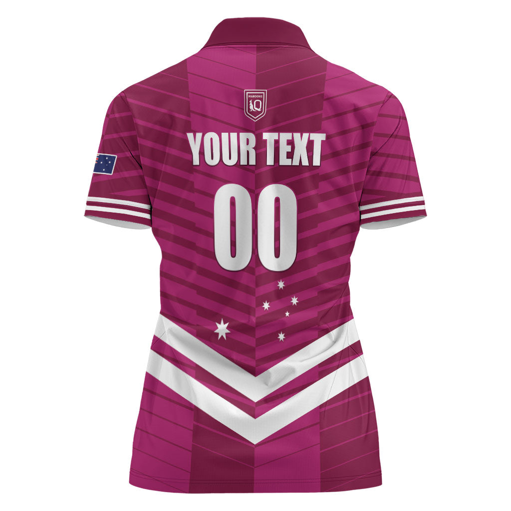 QLD Maroons Rugby Custom Women Polo Shirt 2026 State of Origin