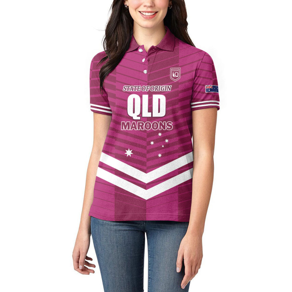 QLD Maroons Rugby Custom Women Polo Shirt 2026 State of Origin