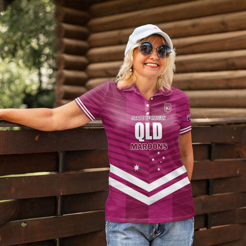 QLD Maroons Rugby Custom Women Polo Shirt 2026 State of Origin