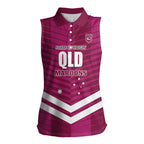 QLD Maroons Rugby Custom Women Sleeveless Polo Shirt 2026 State of Origin