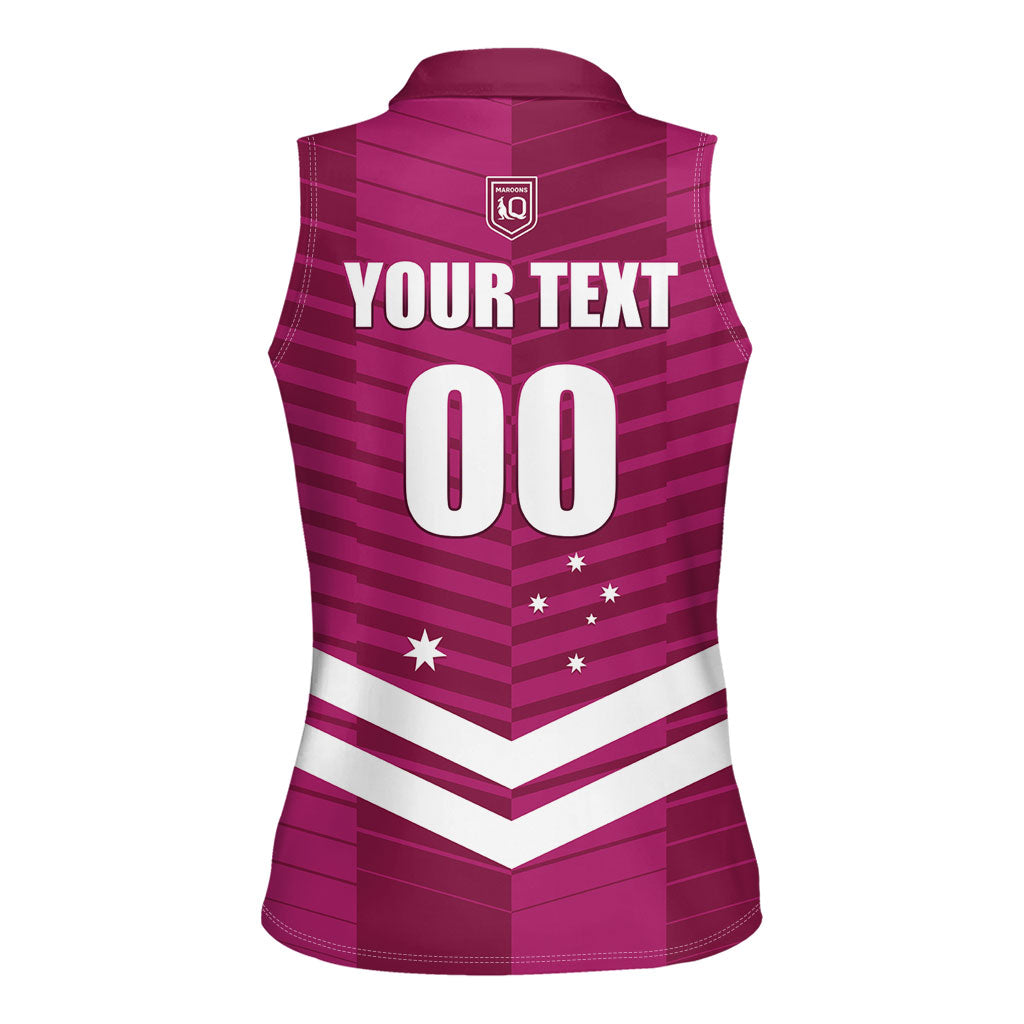 QLD Maroons Rugby Custom Women Sleeveless Polo Shirt 2026 State of Origin