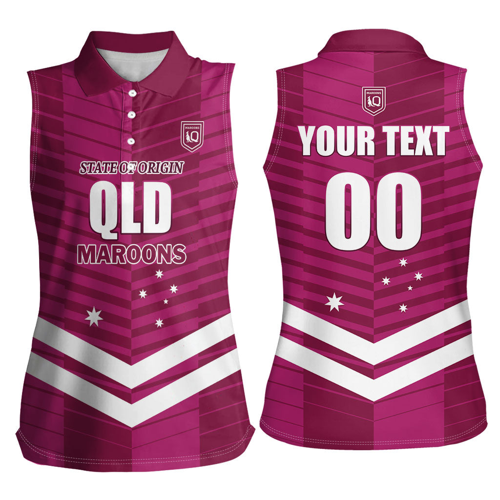 QLD Maroons Rugby Custom Women Sleeveless Polo Shirt 2026 State of Origin