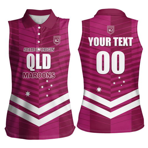 QLD Maroons Rugby Custom Women Sleeveless Polo Shirt 2026 State of Origin