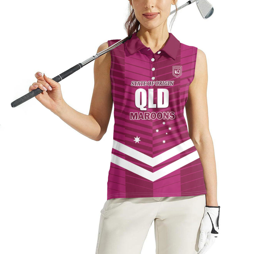 QLD Maroons Rugby Custom Women Sleeveless Polo Shirt 2026 State of Origin