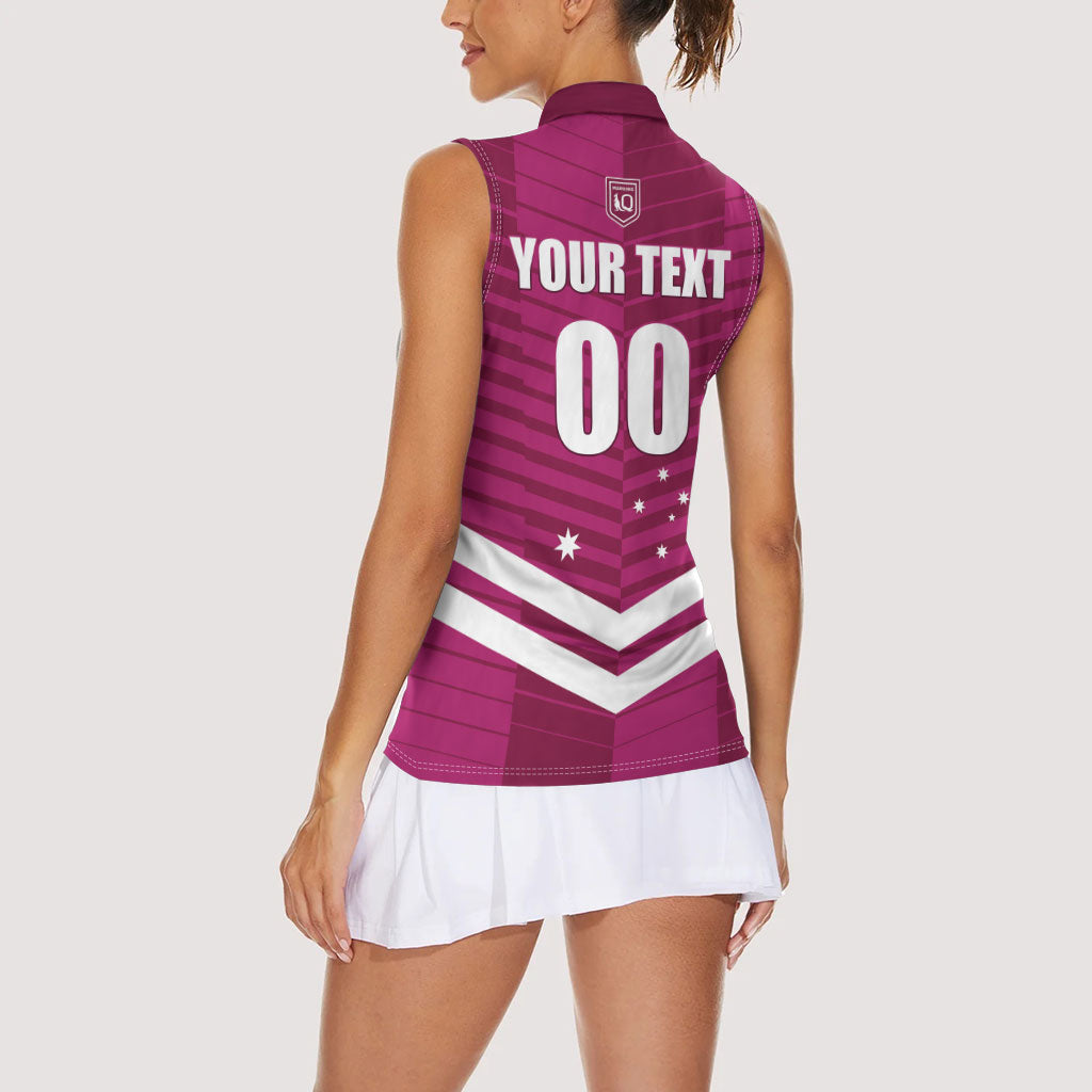 QLD Maroons Rugby Custom Women Sleeveless Polo Shirt 2026 State of Origin