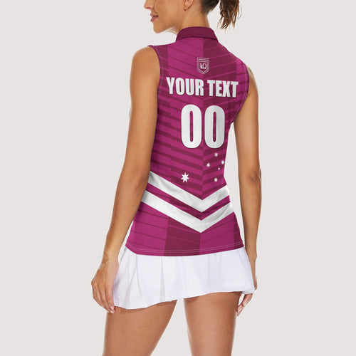 QLD Maroons Rugby Custom Women Sleeveless Polo Shirt 2026 State of Origin