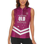 QLD Maroons Rugby Custom Women Sleeveless Polo Shirt 2026 State of Origin