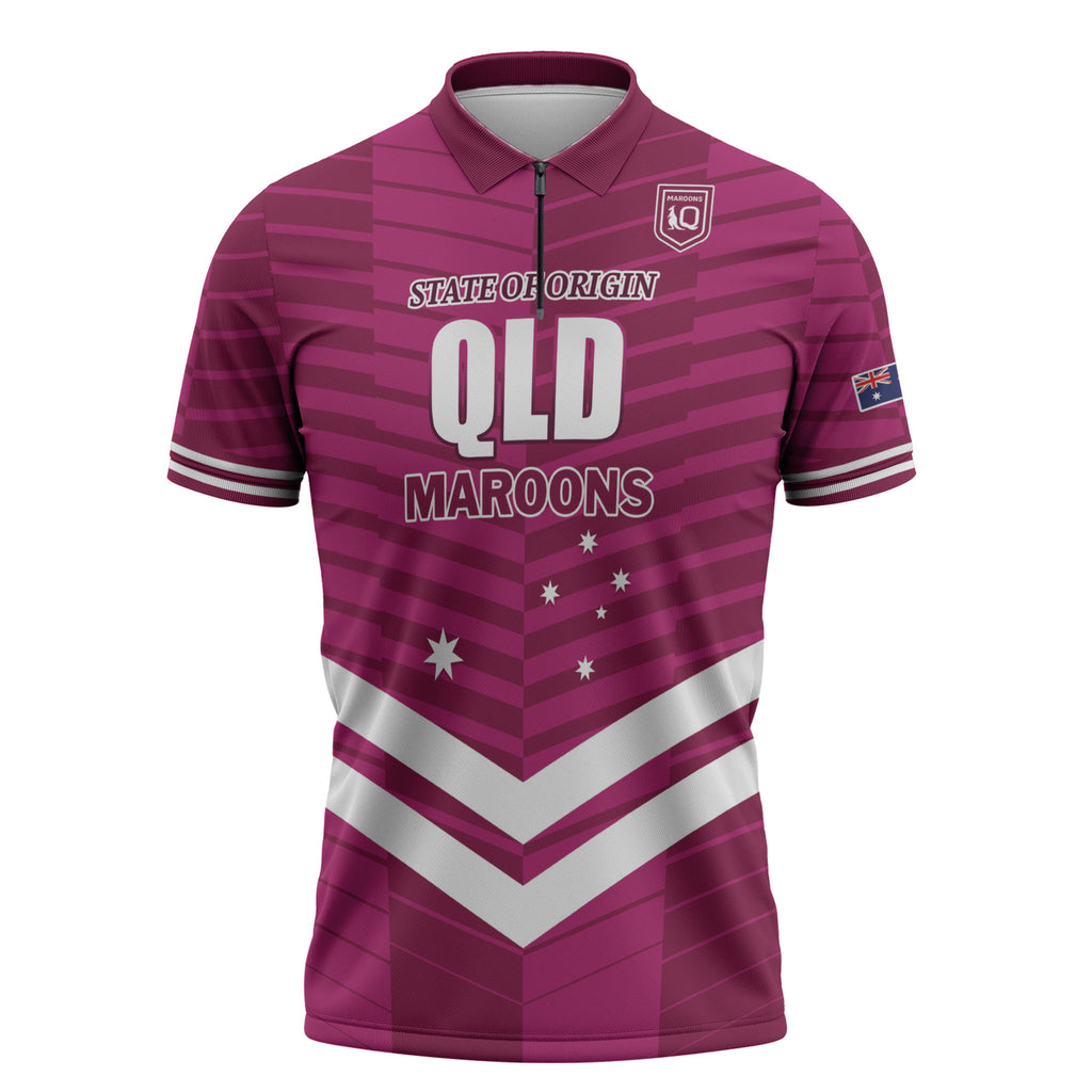 QLD Maroons Rugby Custom Zipper Polo Shirt 2026 State of Origin