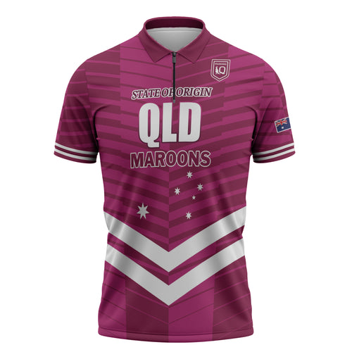 QLD Maroons Rugby Custom Zipper Polo Shirt 2026 State of Origin