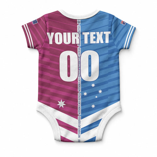 NSW Blues and QLD Maroons Rugby Custom Baby Onesie 2026 State of Origin
