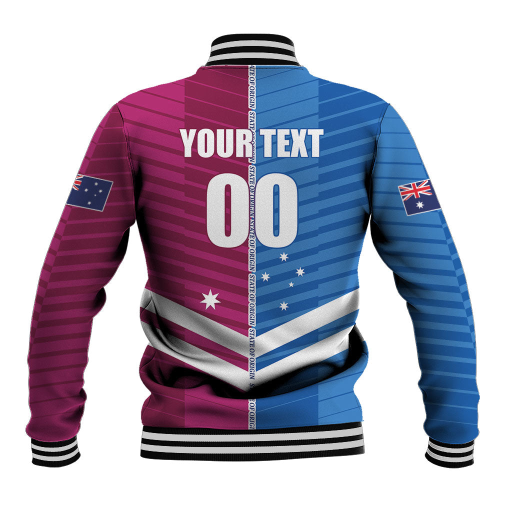 NSW Blues and QLD Maroons Rugby Custom Baseball Jacket 2026 State of Origin