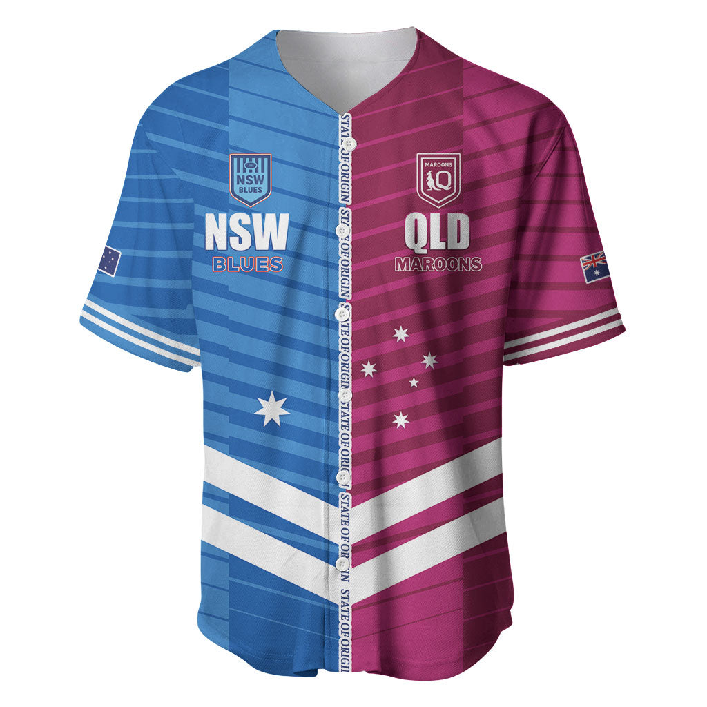 NSW Blues and QLD Maroons Rugby Custom Baseball Jersey 2026 State of Origin