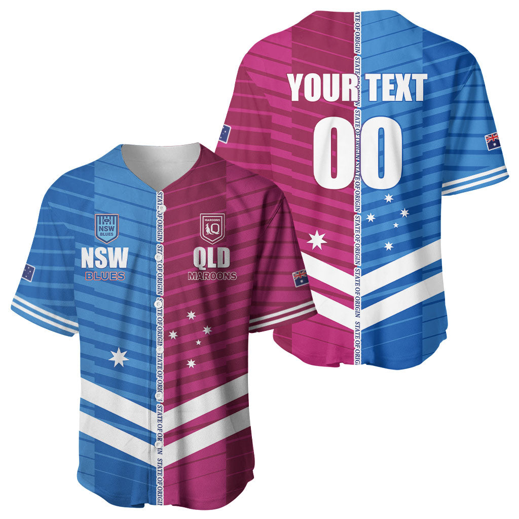 NSW Blues and QLD Maroons Rugby Custom Baseball Jersey 2026 State of Origin