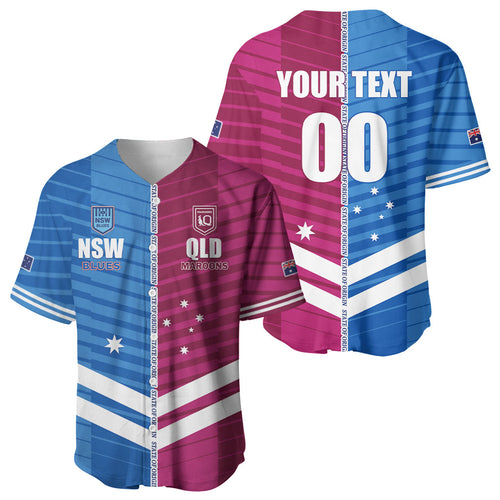 NSW Blues and QLD Maroons Rugby Custom Baseball Jersey 2026 State of Origin