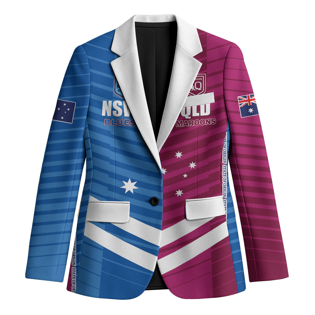 NSW Blues and QLD Maroons Rugby Custom Blazer 2026 State of Origin