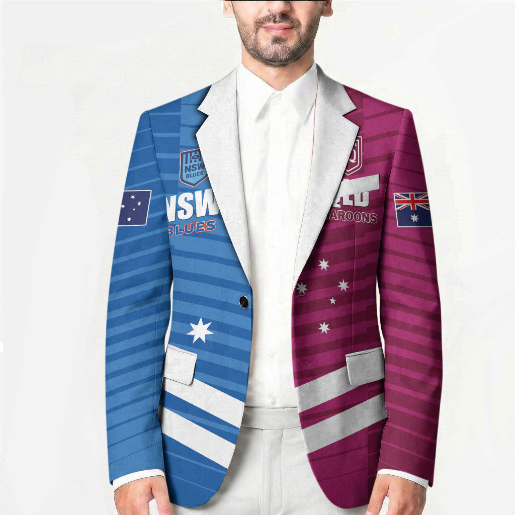 NSW Blues and QLD Maroons Rugby Custom Blazer 2026 State of Origin
