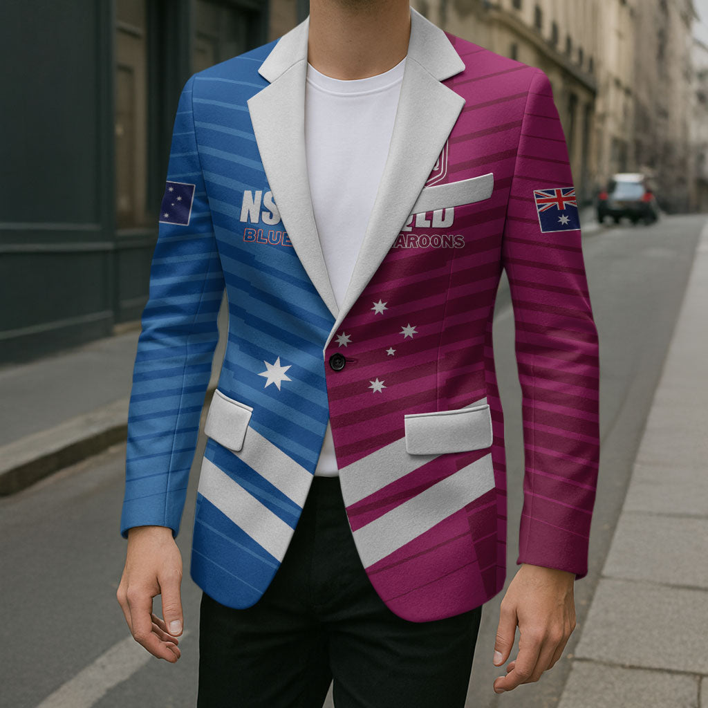 NSW Blues and QLD Maroons Rugby Custom Blazer 2026 State of Origin