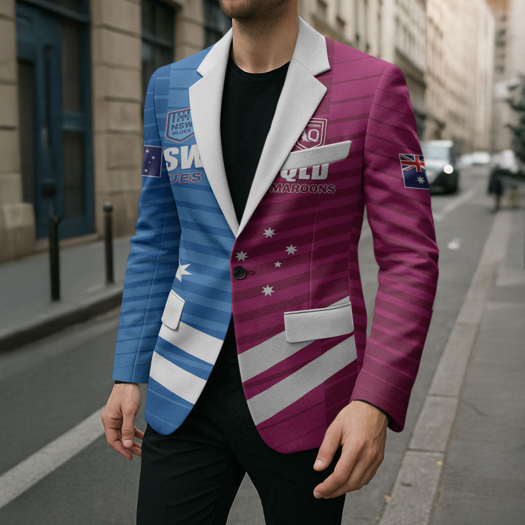 NSW Blues and QLD Maroons Rugby Custom Blazer 2026 State of Origin