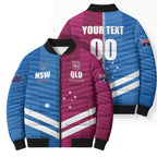NSW Blues and QLD Maroons Rugby Custom Bomber Puffer Jacket 2026 State of Origin