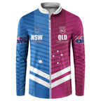 NSW Blues and QLD Maroons Rugby Custom Button Sweatshirt 2026 State of Origin