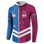NSW Blues and QLD Maroons Rugby Custom Button Sweatshirt 2026 State of Origin