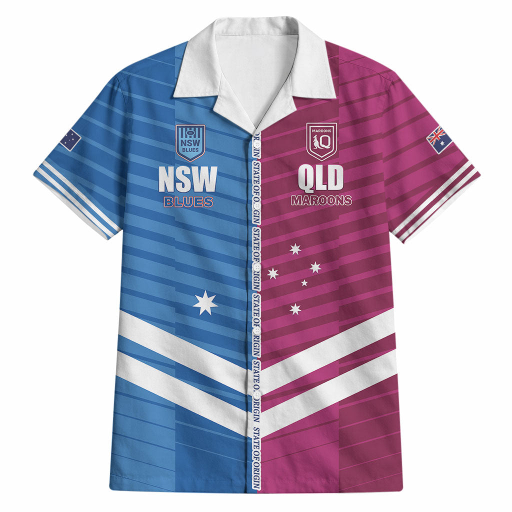 NSW Blues and QLD Maroons Rugby Custom Hawaiian Shirt 2026 State of Origin