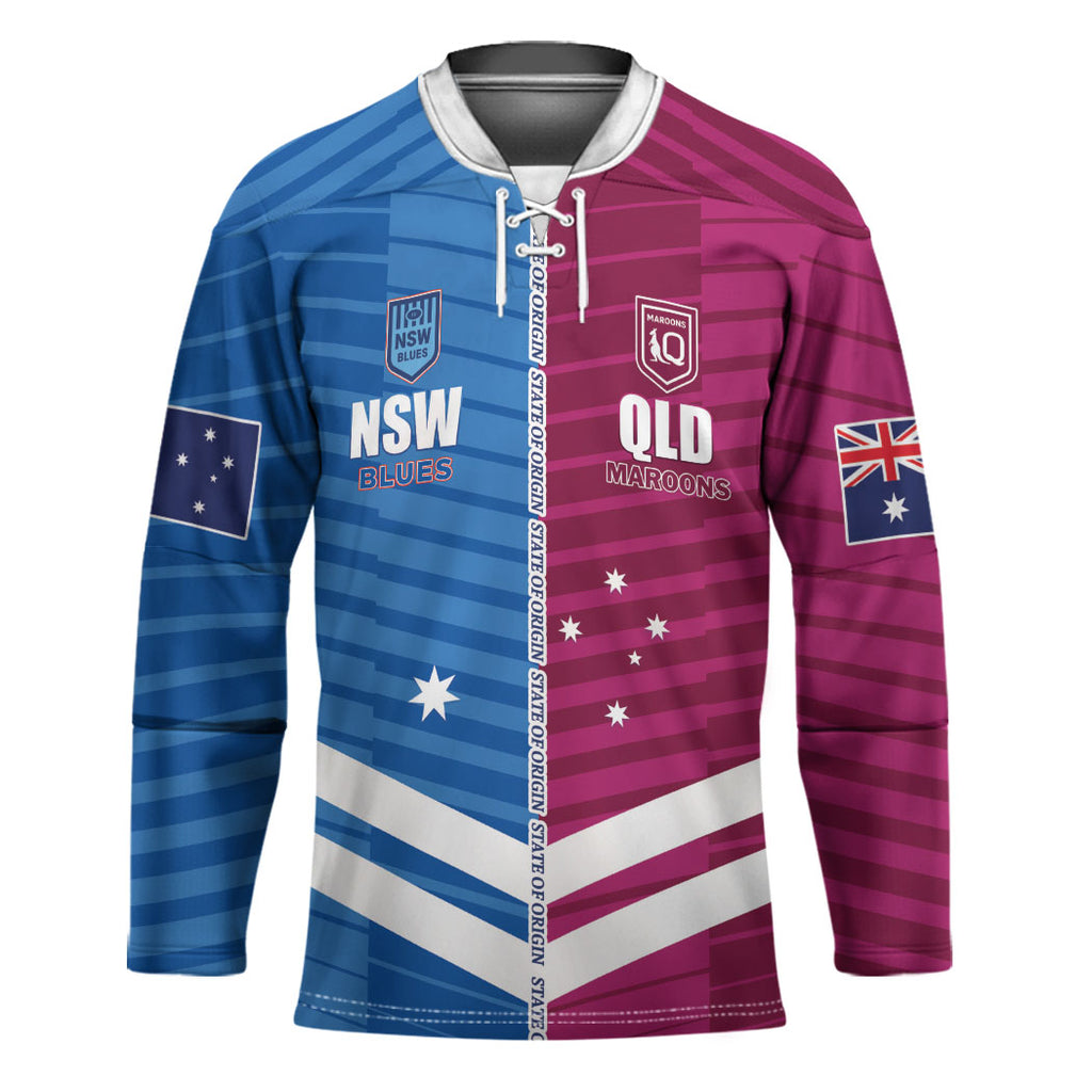 NSW Blues and QLD Maroons Rugby Custom Hockey Jersey 2026 State of Origin