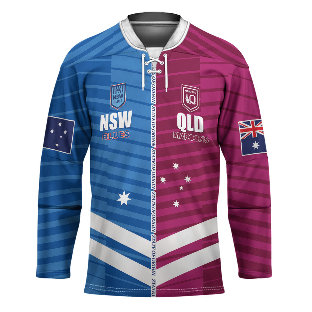 NSW Blues and QLD Maroons Rugby Custom Hockey Jersey 2026 State of Origin