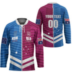 NSW Blues and QLD Maroons Rugby Custom Hockey Jersey 2026 State of Origin