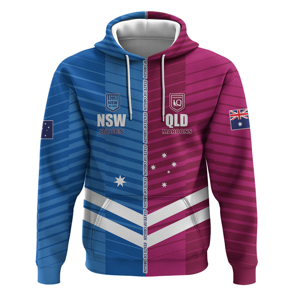 NSW Blues and QLD Maroons Rugby Custom Hoodie 2026 State of Origin
