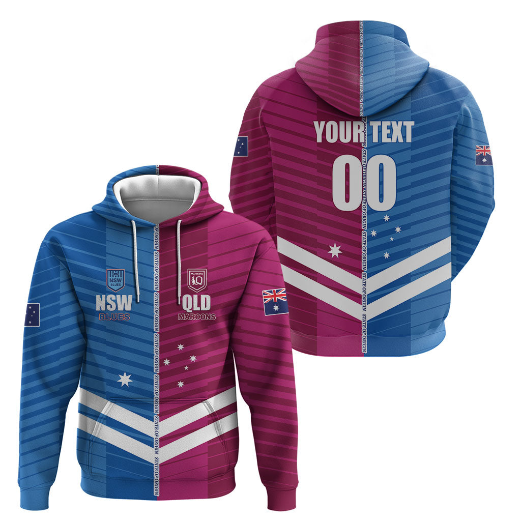 NSW Blues and QLD Maroons Rugby Custom Hoodie 2026 State of Origin