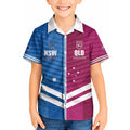 NSW Blues and QLD Maroons Rugby Custom Kid Hawaiian Shirt 2026 State of Origin