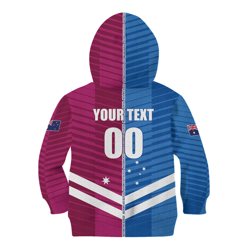 NSW Blues and QLD Maroons Rugby Custom Kid Hoodie 2026 State of Origin