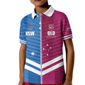 NSW Blues and QLD Maroons Rugby Custom Kid Polo Shirt 2026 State of Origin