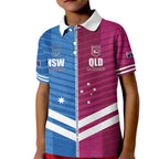 NSW Blues and QLD Maroons Rugby Custom Kid Polo Shirt 2026 State of Origin