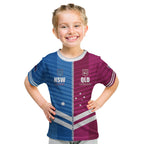 NSW Blues and QLD Maroons Rugby Custom Kid T Shirt 2026 State of Origin