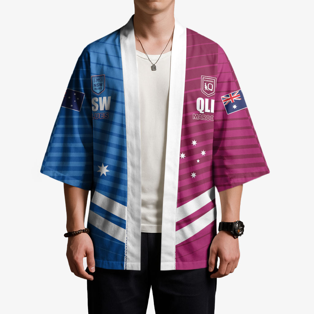 NSW Blues and QLD Maroons Rugby Custom Kimono 2026 State of Origin
