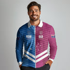 NSW Blues and QLD Maroons Rugby Custom Long Sleeve Polo Shirt 2026 State of Origin