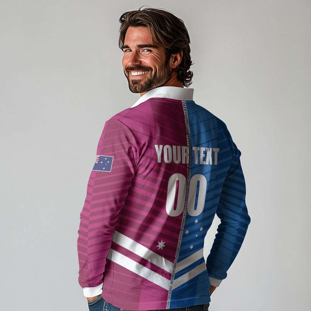 NSW Blues and QLD Maroons Rugby Custom Long Sleeve Polo Shirt 2026 State of Origin