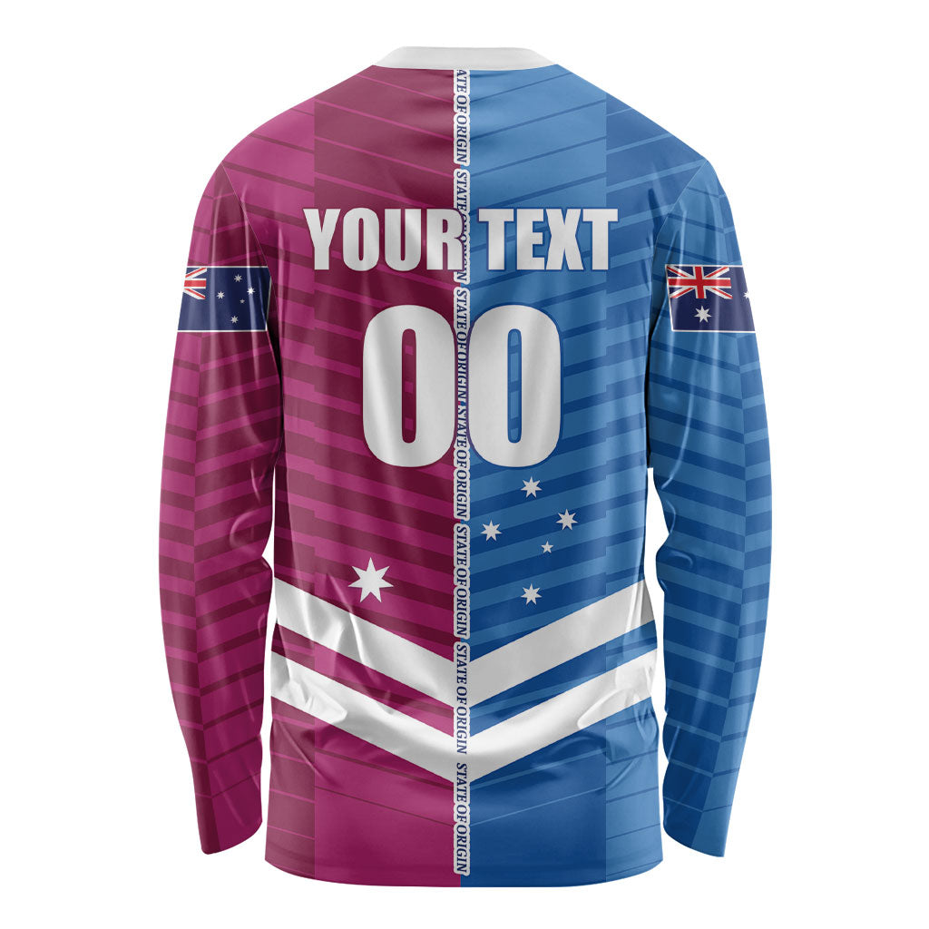 NSW Blues and QLD Maroons Rugby Custom Long Sleeve Shirt 2026 State of Origin