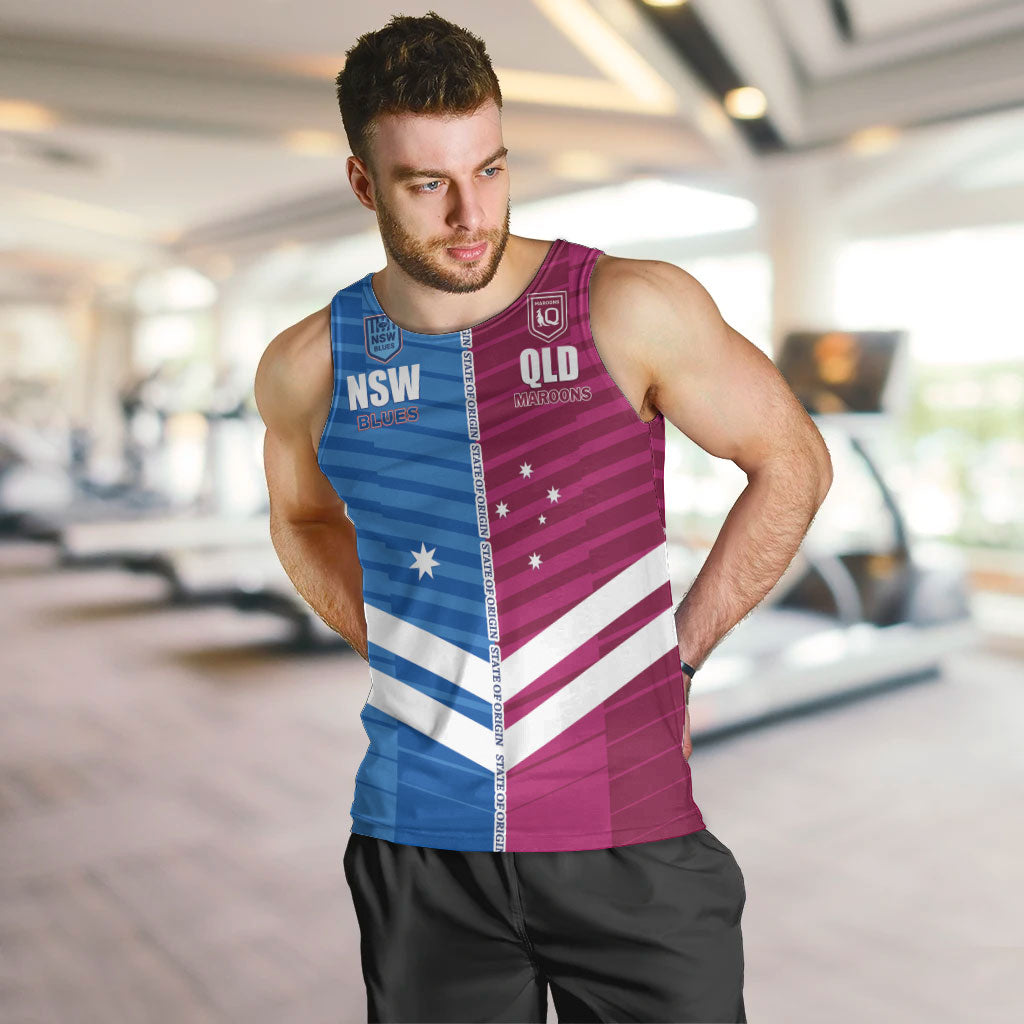 NSW Blues and QLD Maroons Rugby Custom Men Tank Top 2026 State of Origin