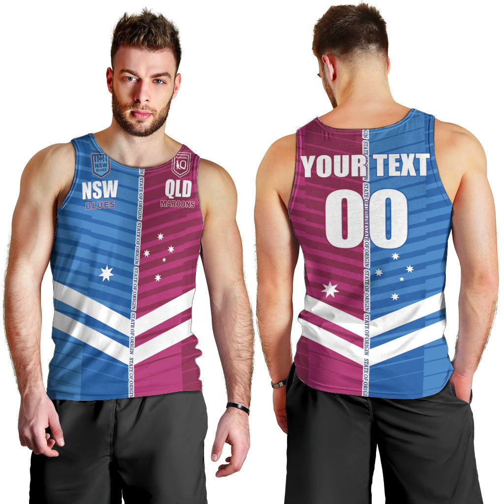 NSW Blues and QLD Maroons Rugby Custom Men Tank Top 2026 State of Origin
