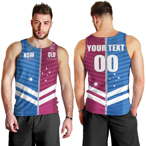 NSW Blues and QLD Maroons Rugby Custom Men Tank Top 2026 State of Origin